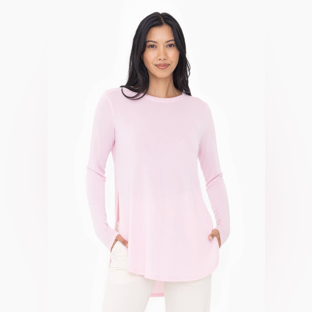 Mono B NWT long sleeve lightweight soft tee pink sz 1X